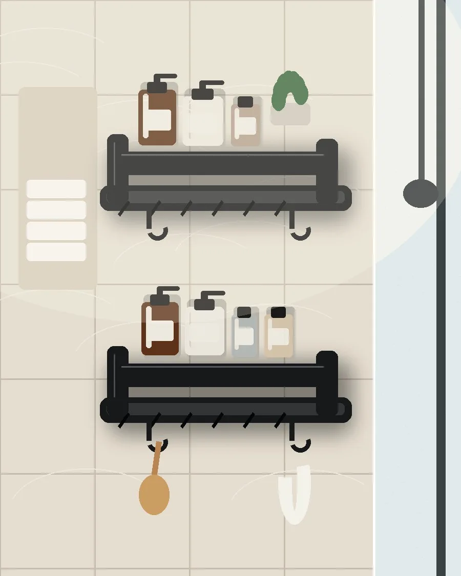 Étagère dans une salle de bain