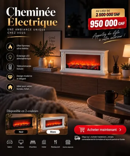 Cheminée Électrique Décorative LED – L’Élégance — miniature 2