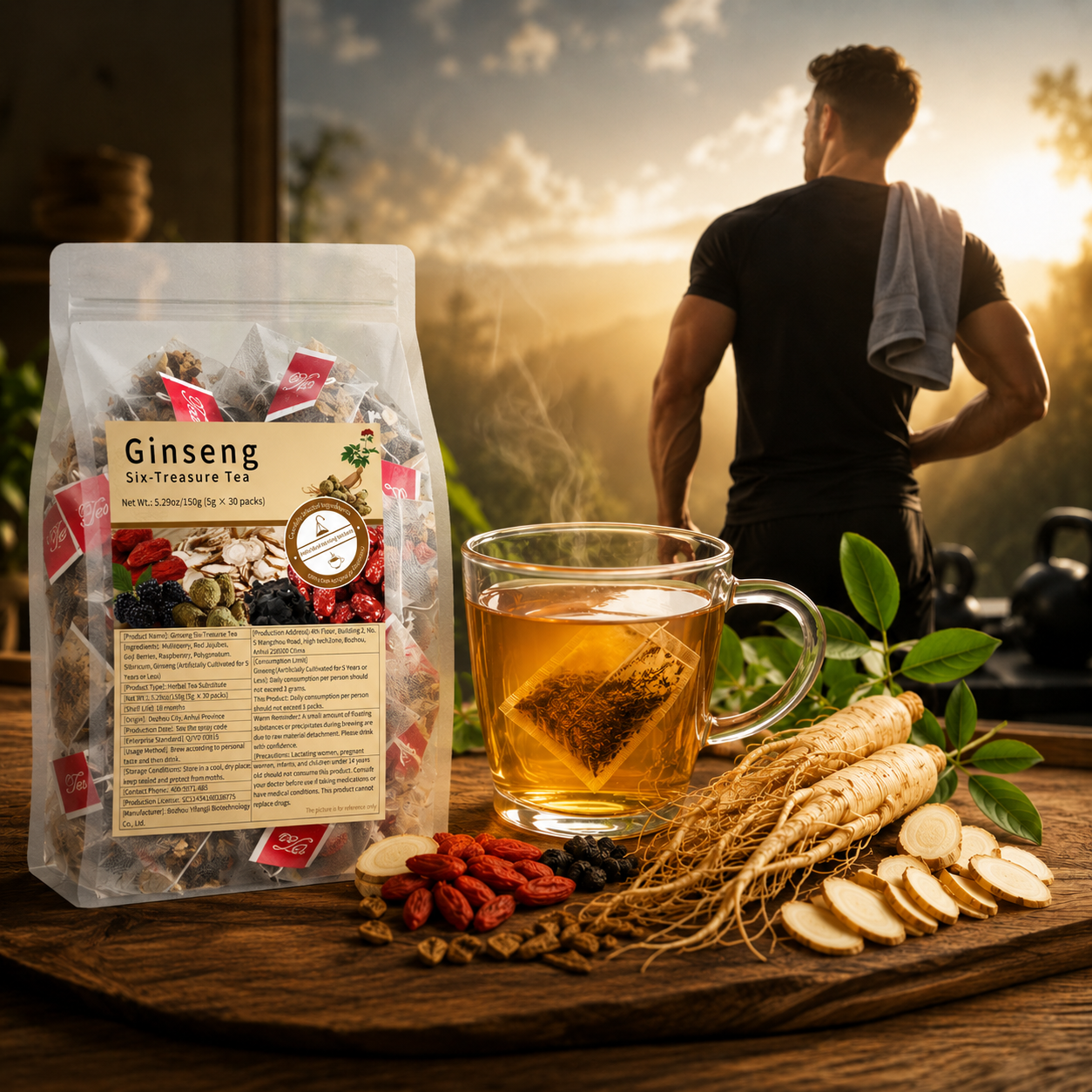 🍵 Thé Ginseng Five-Treasure — Vitalité &amp; Bien-être — miniature 3