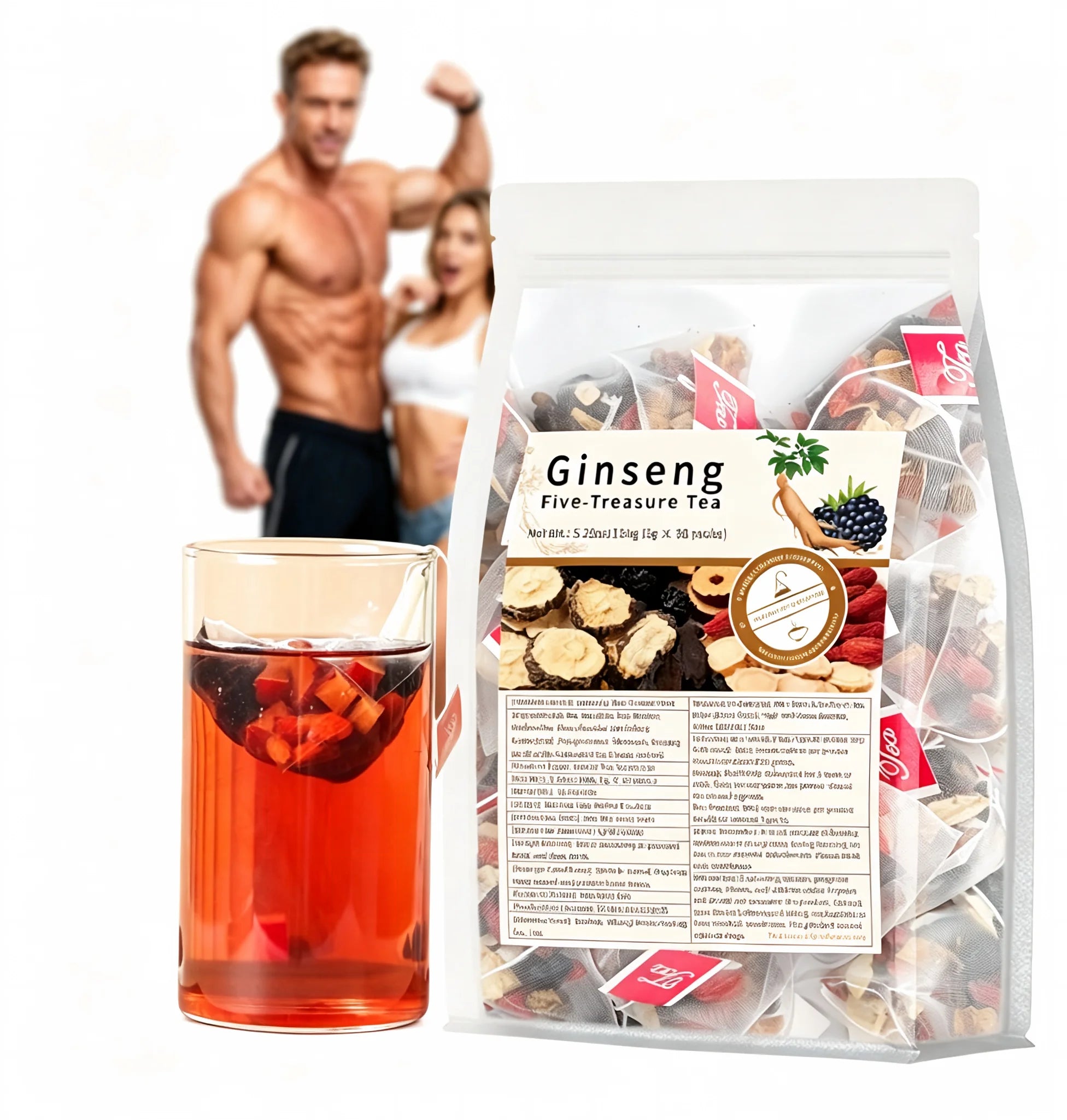 🍵 Thé Ginseng Five-Treasure — Vitalité & Bien-être