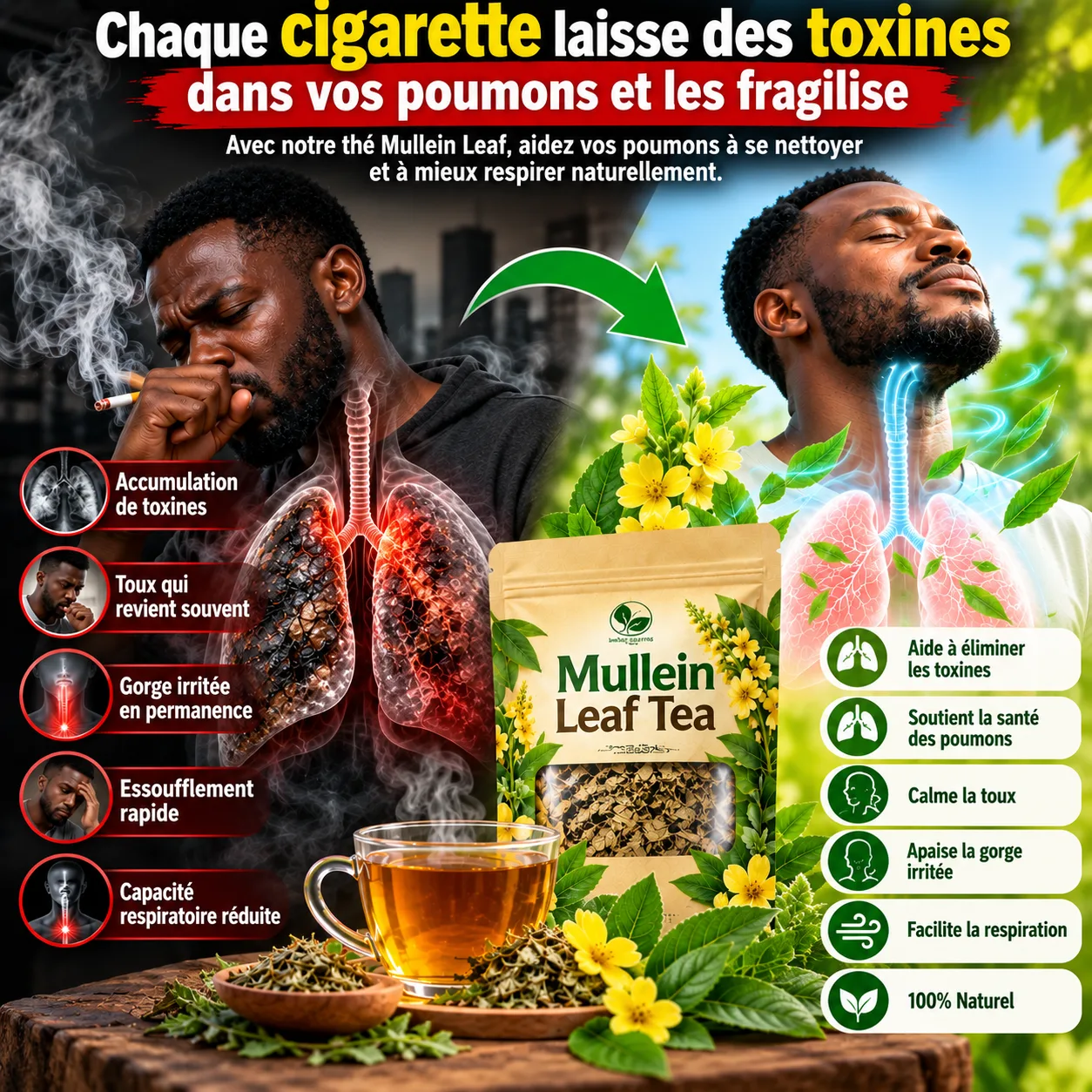 Thé de désintoxication pulmonaire à base de plantes - Respirez plus facilement — miniature 2