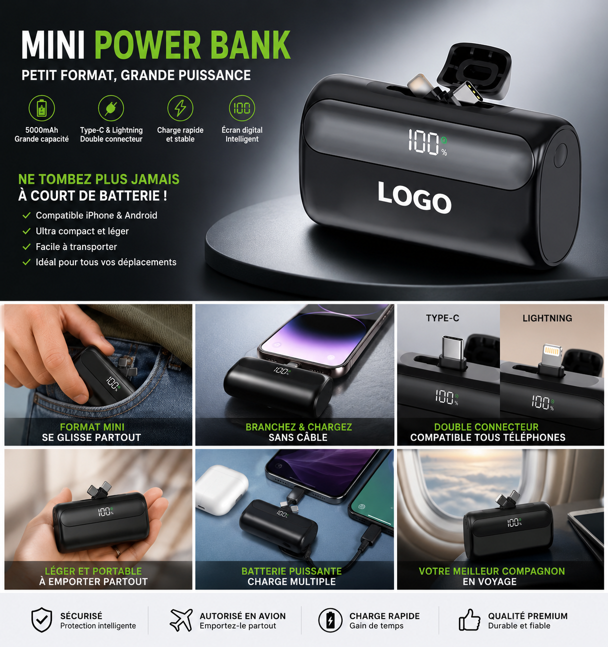 MINI POWER BANK 2 EN 1 -10000Mah — miniature 4