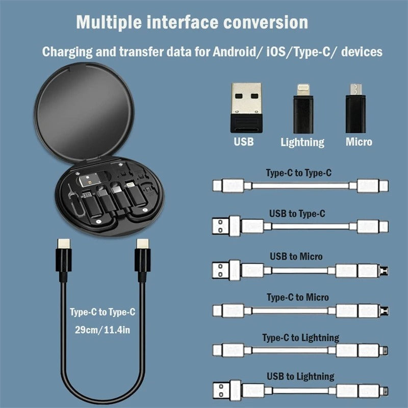 📦 Kit de Câble Multifonction 3-en-1 avec Support Téléphone – Charge Rapide et Pratique — miniature 3