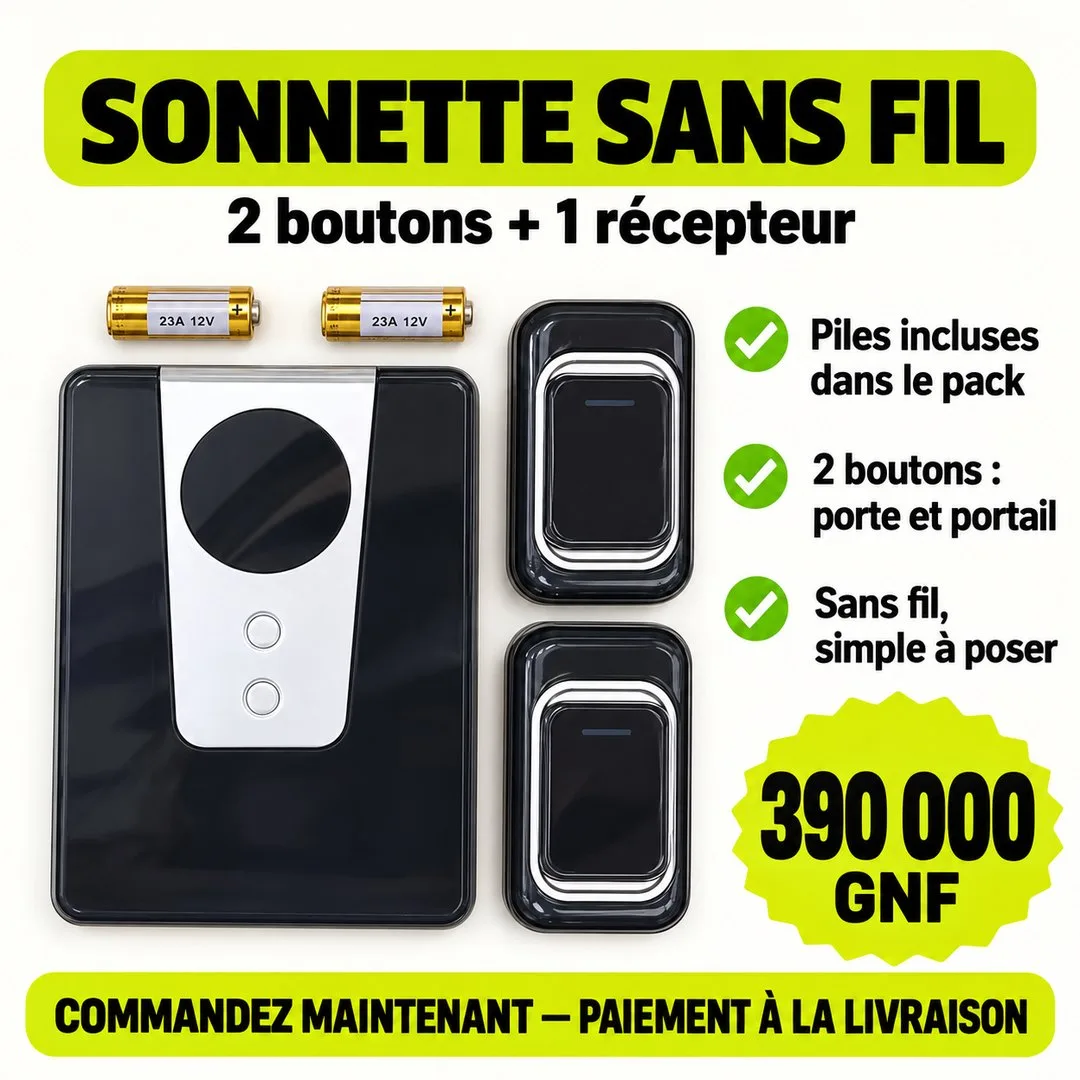 Sonnette sans fil LUCKARM — 2 boutons