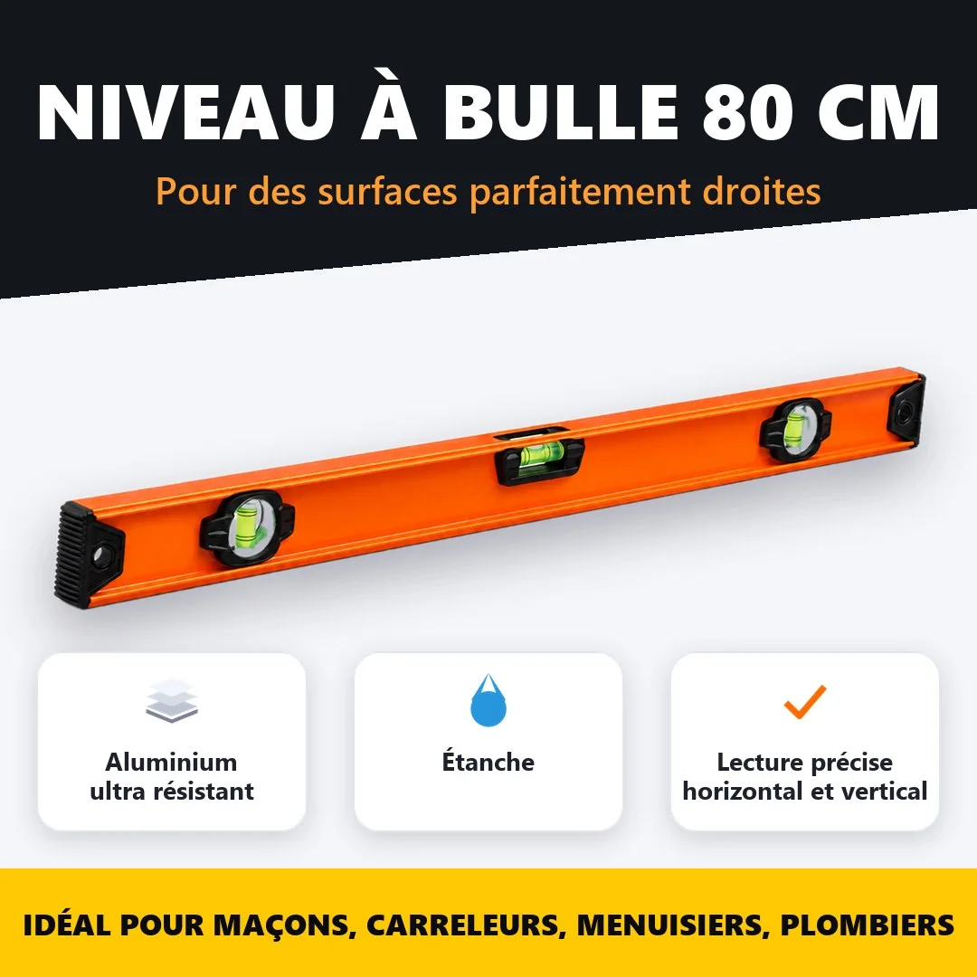 Niveau à bulle 80 cm en aluminium — miniature 4