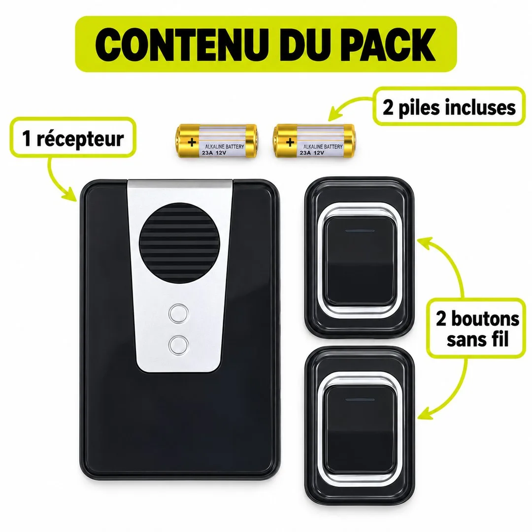 Sonnette sans fil LUCKARM — 2 boutons — miniature 2
