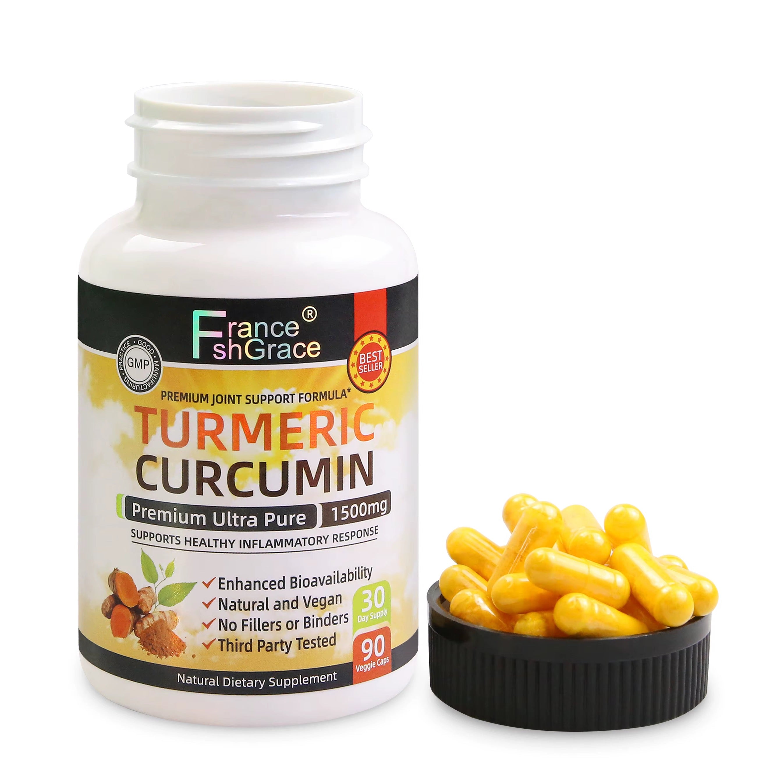 Capsules de Curcuma (Turmeric Curcumin) – Antioxydant & Bien-être Articulaire — miniature 4