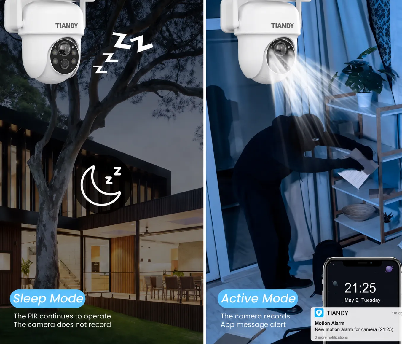 Caméra Solaire Intelligente Tiandy – Sécurité 24h/24, Sans Électricité — miniature 3