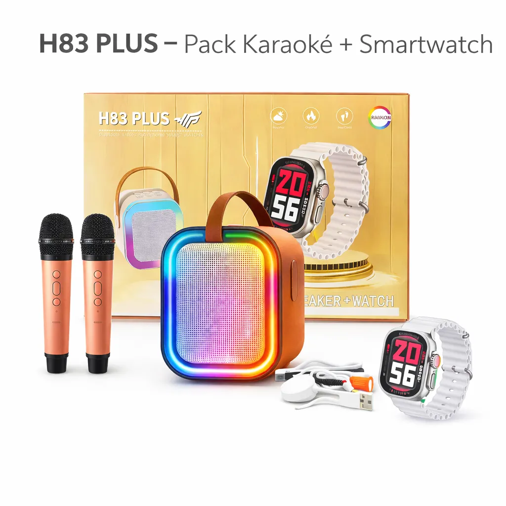 🎤⌚ H83 PLUS – Pack Karaoké &amp; Smartwatch Bluetooth (Speaker + Watch) — miniature 3