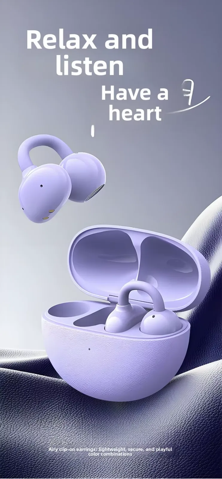 Écouteurs Bluetooth à clipser, à réduction de bruit, non intra-auriculaires, longue autonomie pour le jeu — vue 1