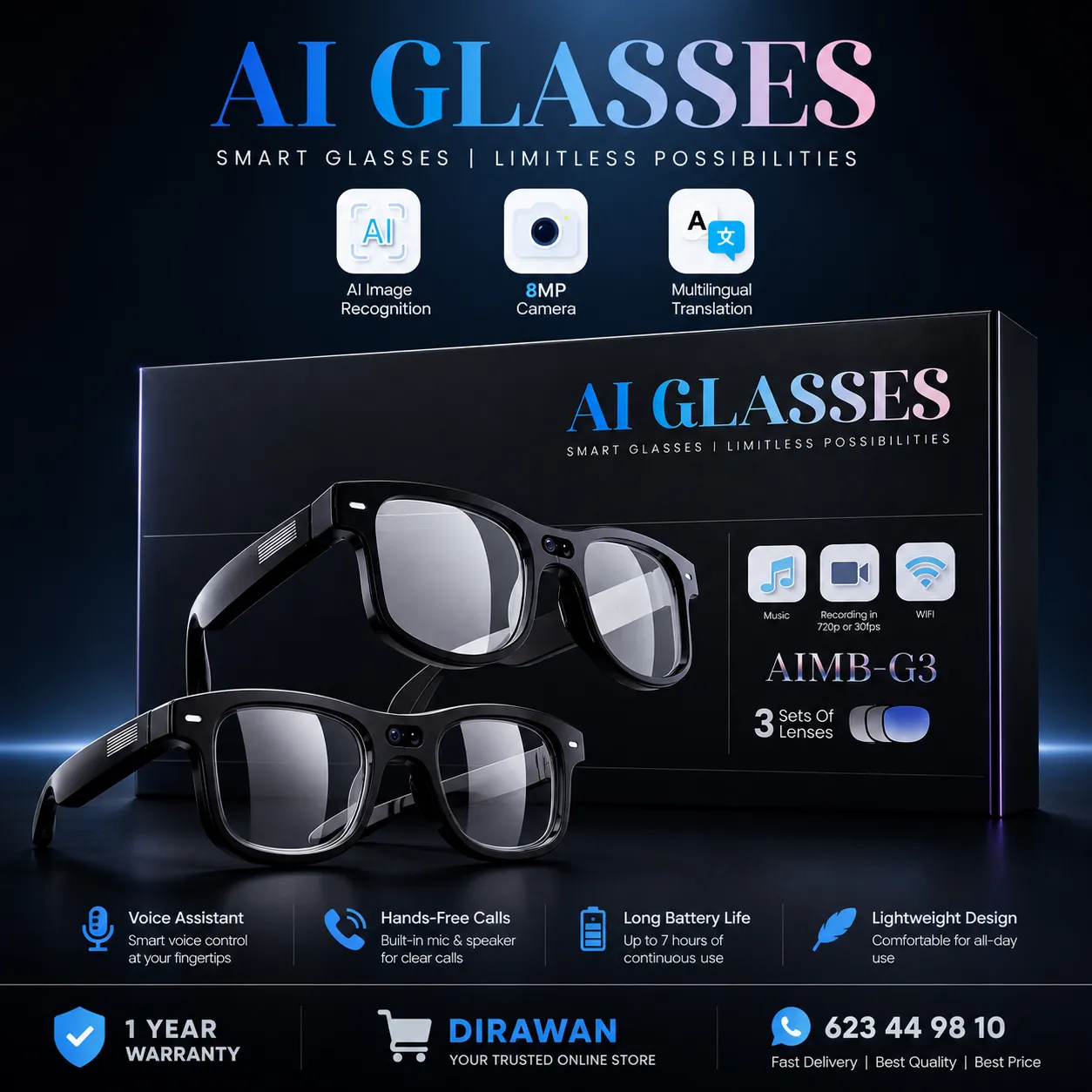 Lunettes AI AIMB-G3 – Vos lunettes, désormais intelligentes — miniature 2