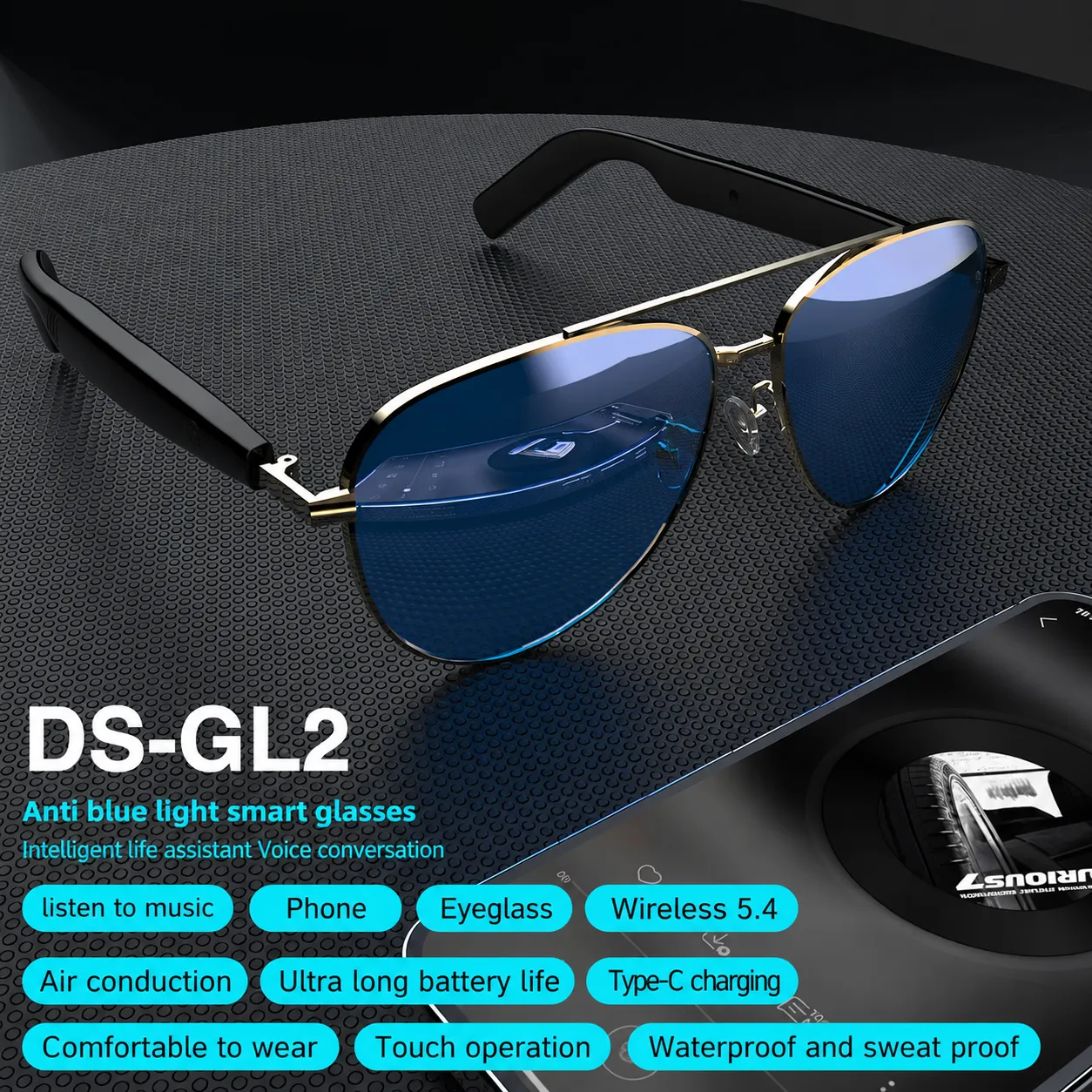 Lunettes de Soleil Connectées DS-GL2 - Bluetooth Audio — miniature 2