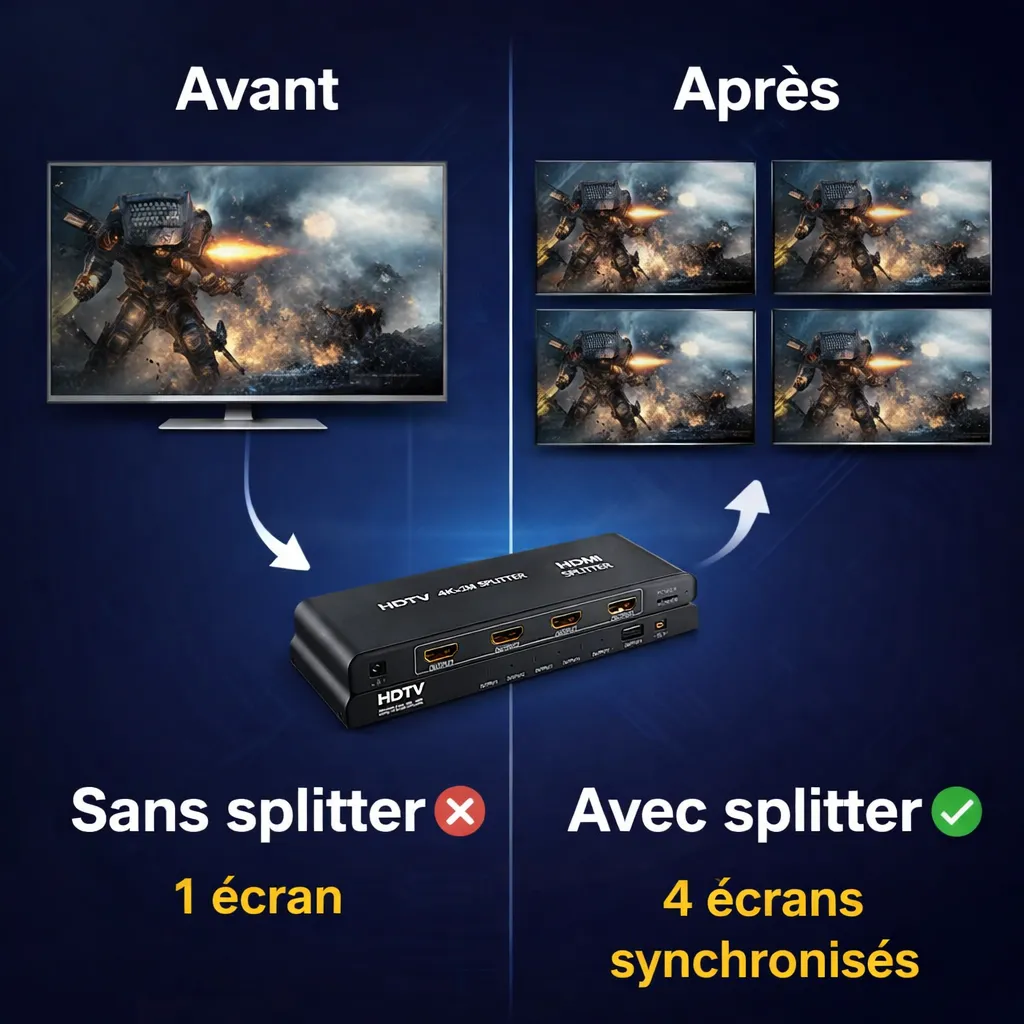 Répartiteur HDTV 1X4 4K Ultra HD – Partagez un signal, quadruplez le plaisir! — miniature 8