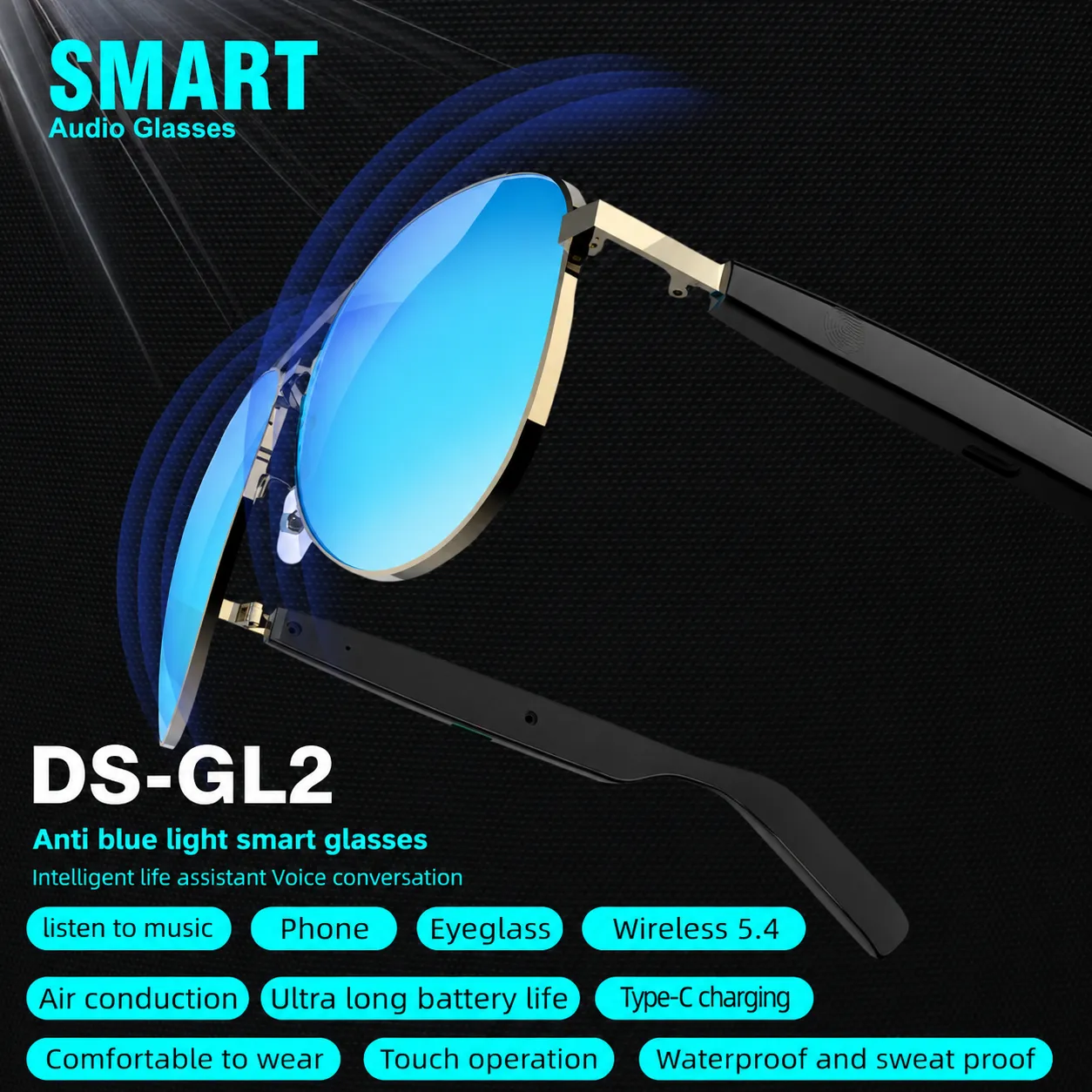 Lunettes de Soleil Connectées DS-GL2 - Bluetooth Audio — miniature 3