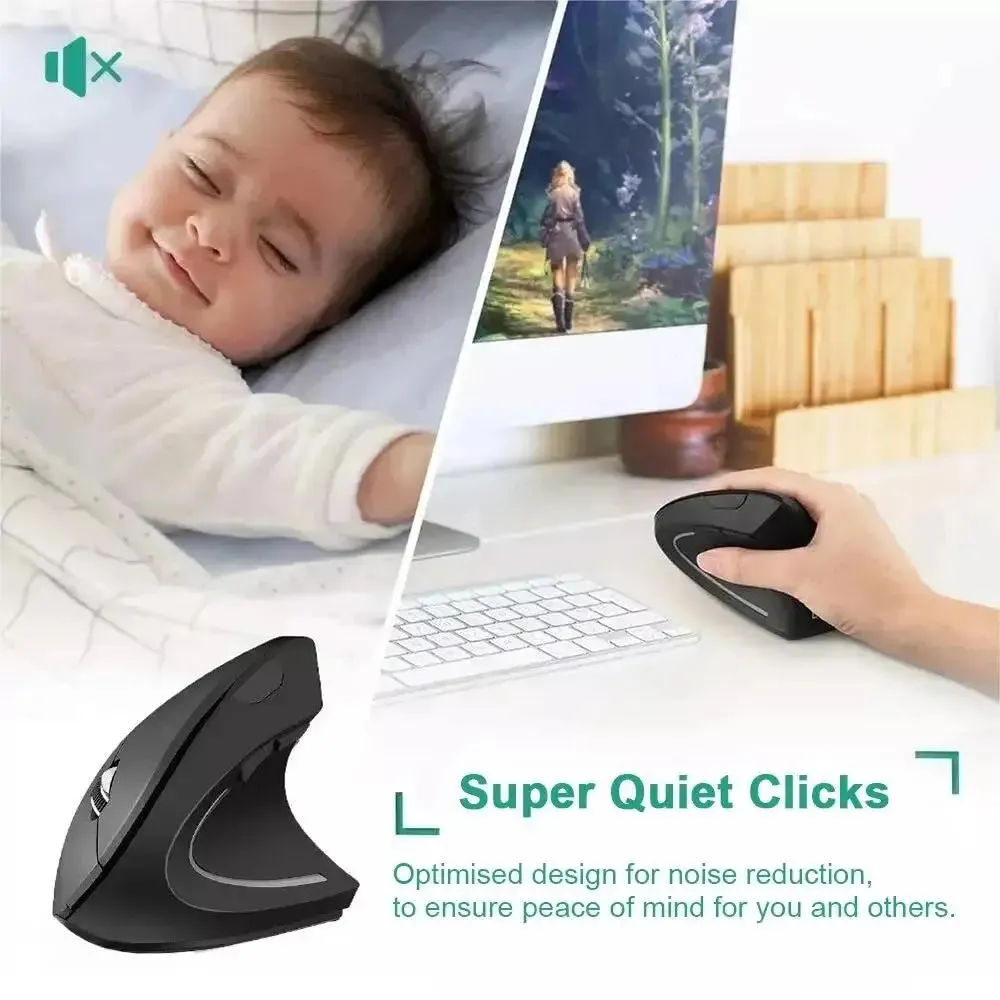 Souris Verticale Ergonomique Bluetooth Sans Fil - Confort et Performance — miniature 3