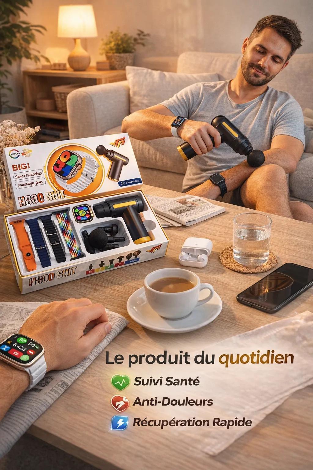 Pack Smartwatch + Pistolet de Massage H800 SUIT — miniature 3
