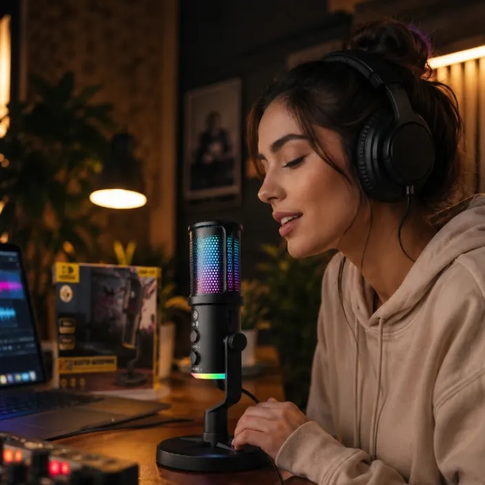 Microphone de Bureau RGB  – Son Studio Professionnel — miniature 2
