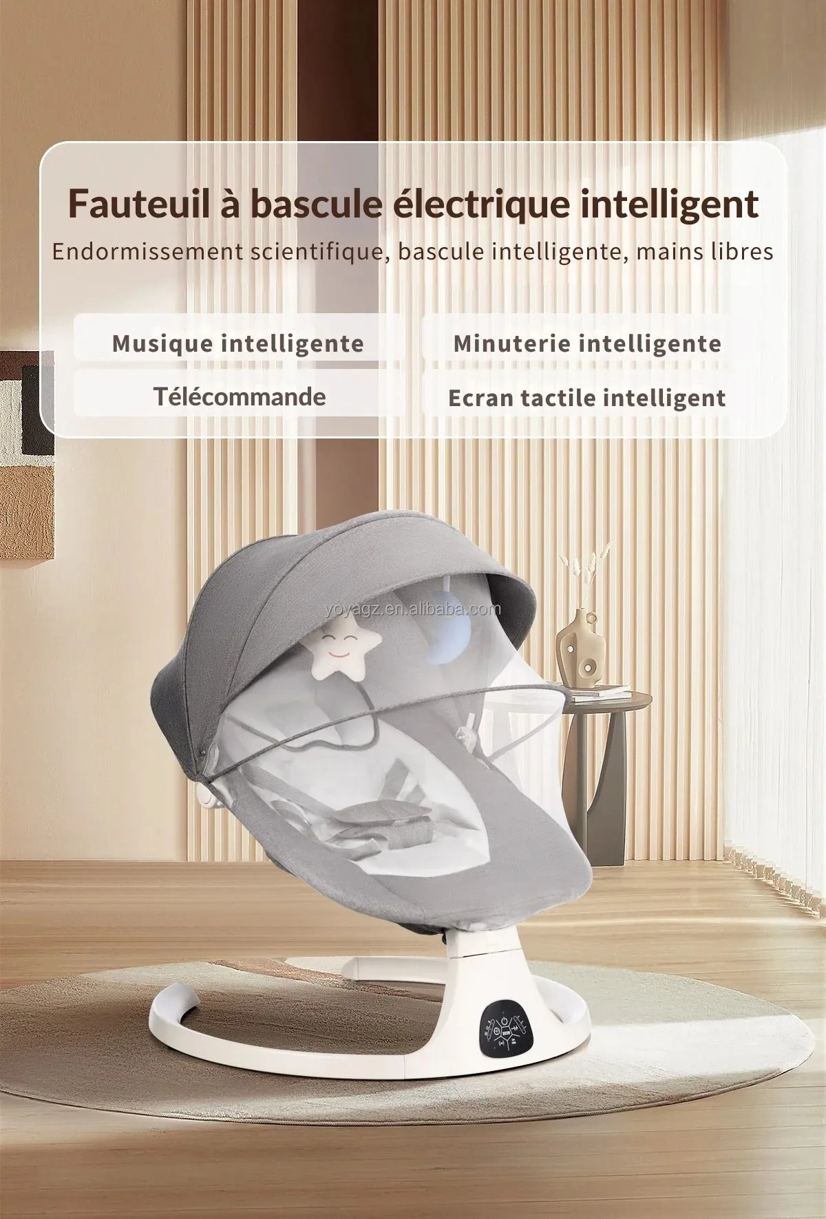 Balançoire Électrique 3-en-1 pour Bébé: Confort, Sécurité et anti-moustique — miniature 2