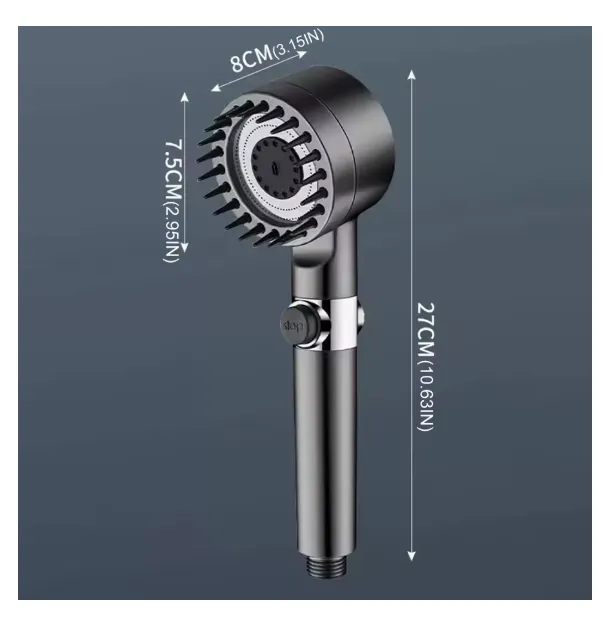Pommeau de douche massant turbo haute pression à 3 modes — miniature 7