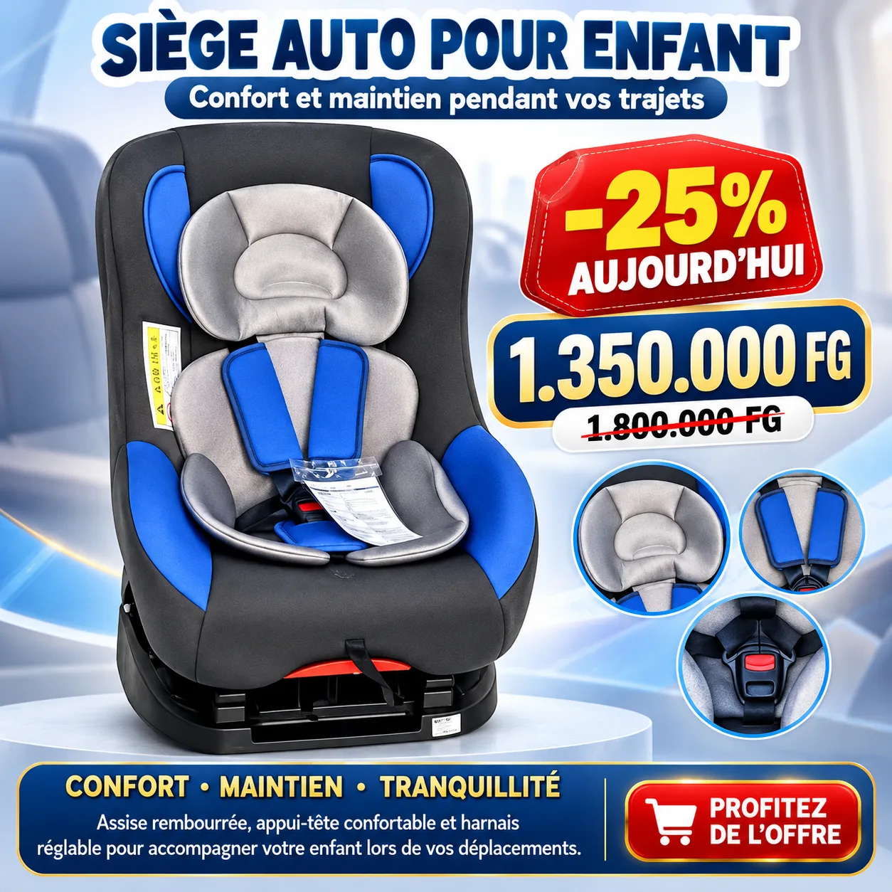 CHAISSE AUTO POUR BEBE