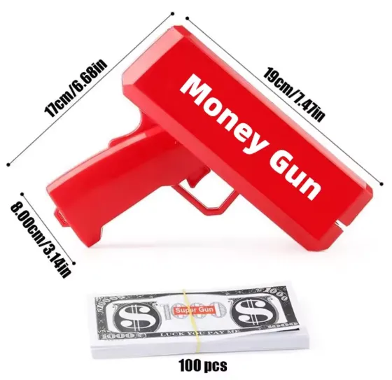 Pistolet à Billets Money Gun Rouge – Effet Show Instantané — miniature 9