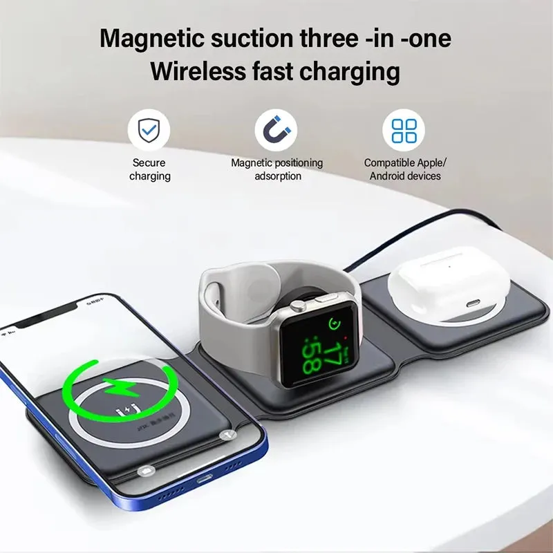 Station de Charge Magnétique Pliable Original Qi2 3-en-1 - Le Chargeur de Voyage Ultime 30W — miniature 2