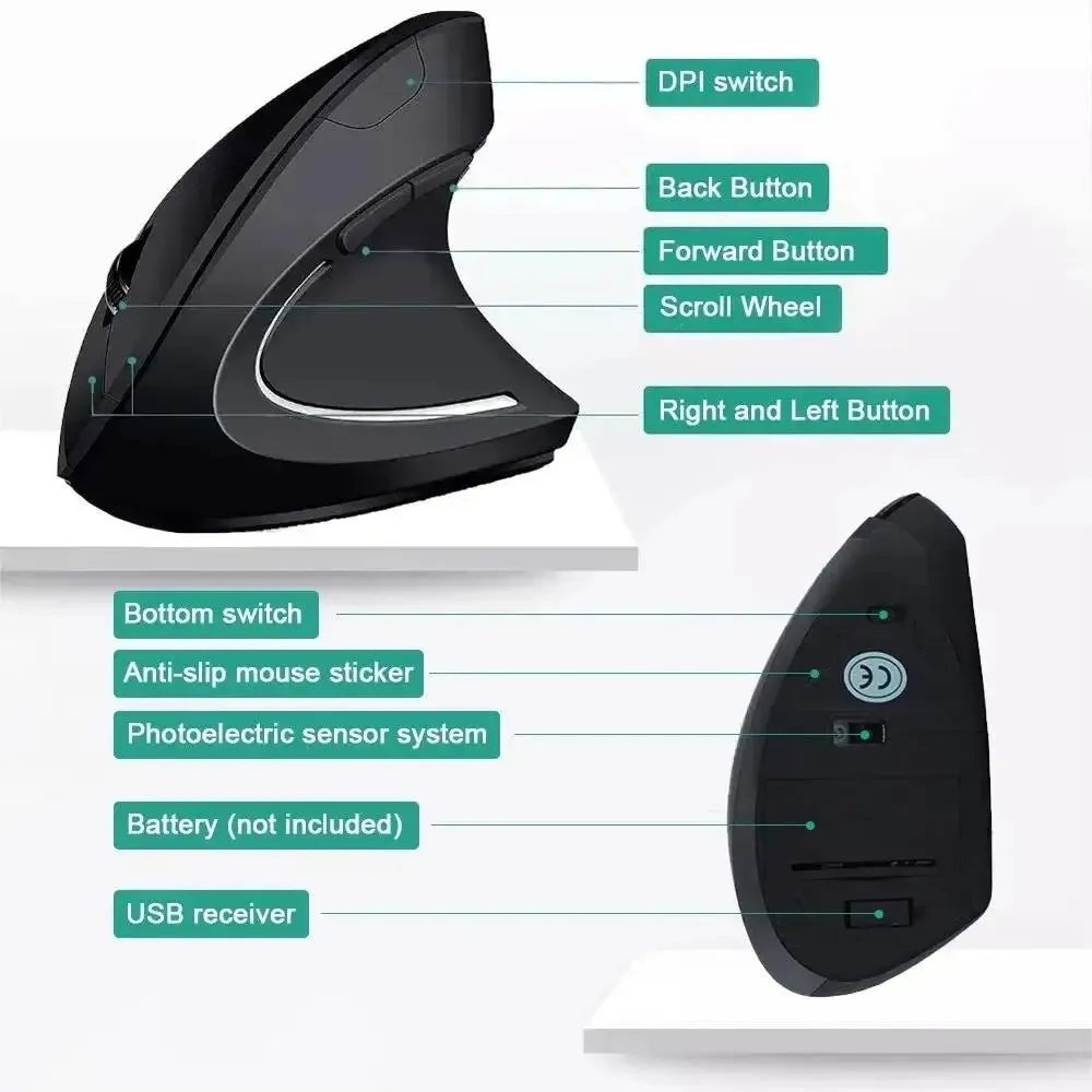 Souris Verticale Ergonomique Bluetooth Sans Fil - Confort et Performance — miniature 2
