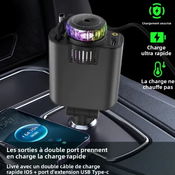 Chargeur Auto 5-en-1 : Votre Solution de Recharge Ultime — miniature 2