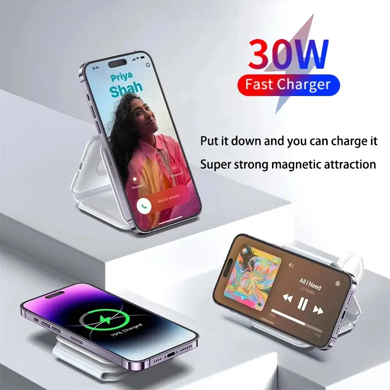 Station de Charge Magnétique Pliable Original Qi2 3-en-1 - Le Chargeur de Voyage Ultime 30W — miniature 5