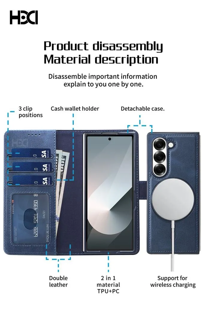 Pochette fold 3 à 7-Portefeuille Premium avec Recharge sans fil & Fermeture Magnétique — miniature 2