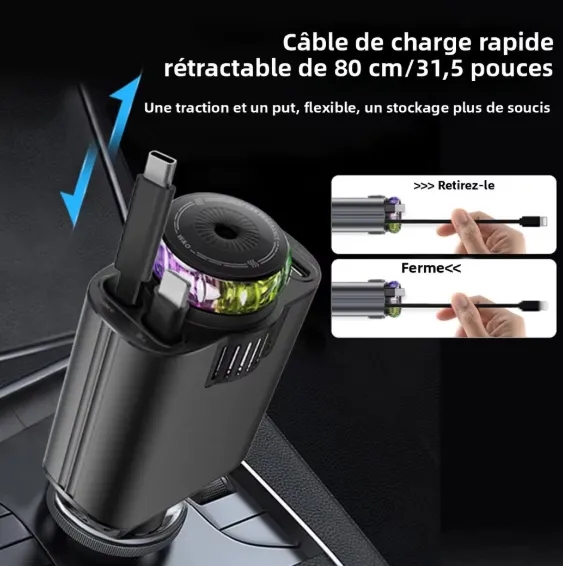 Chargeur Auto 5-en-1 : Votre Solution de Recharge Ultime — miniature 3