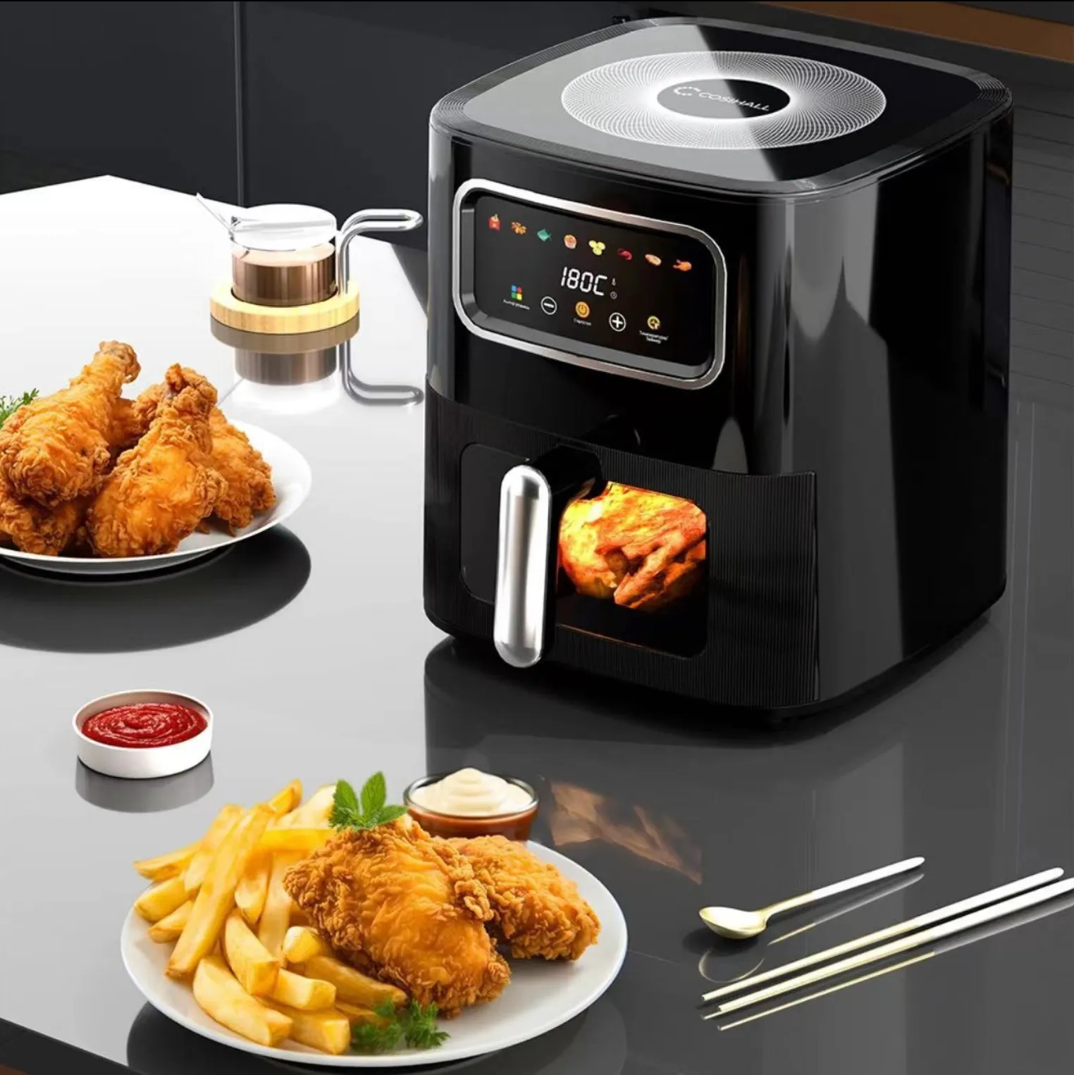 Friteuse à Air Chaud Numérique 4,5L- Cuisine Saine et Facile — miniature 3