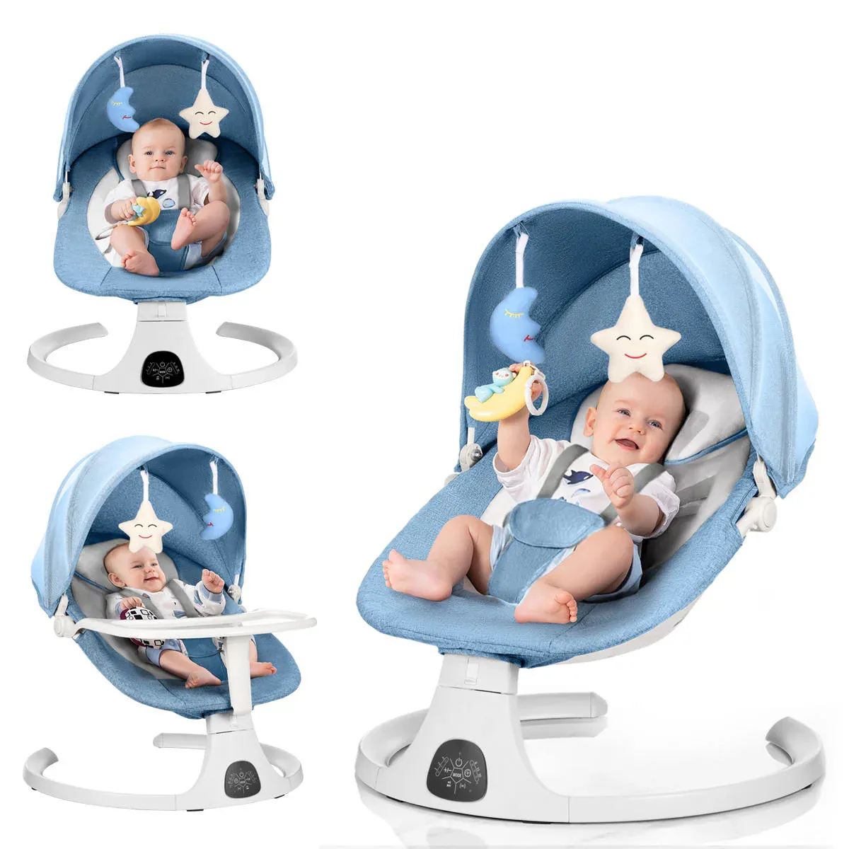 Balançoire Électrique 3-en-1 pour Bébé: Confort, Sécurité et anti-moustique — vue 1