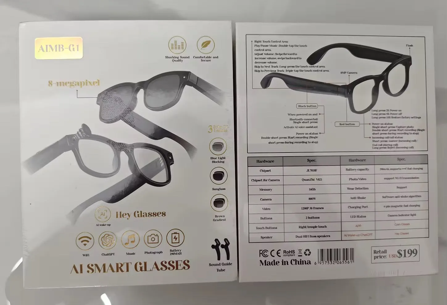 Lunettes Intelligentes AIMB-G1 - L'Intelligence Artificielle au Service de votre Quotidien — miniature 2