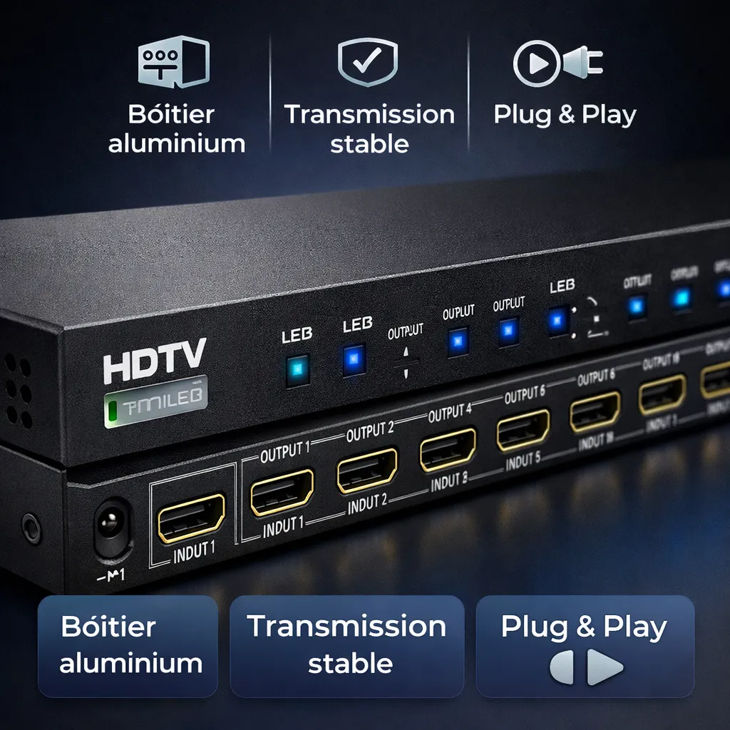 Prolongateur/Splitter HDTV 1X8 IP 200M : Solution de Diffusion Avancée — miniature 5