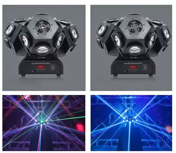 🎛️ Projecteur de Scène à Trois Têtes RGBW 3 en 1 Laser LED — miniature 3