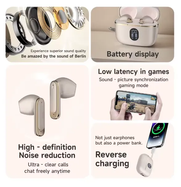Écouteurs Sans Fil Premium avec Réduction de Bruit & Power Bank Intégré — miniature 4
