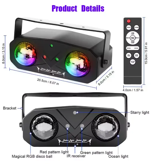 Projecteur Laser LED RGB avec Télécommande — miniature 5