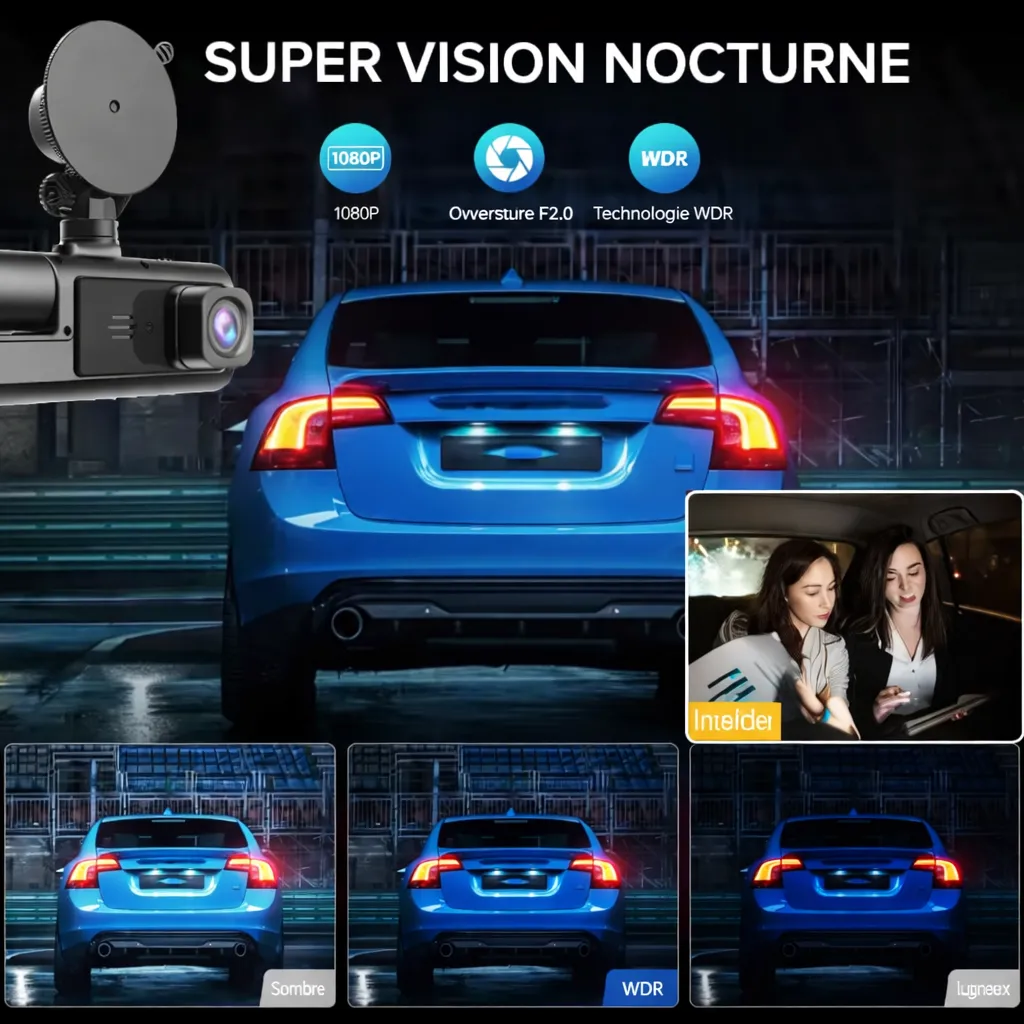 🚗 Caméra Embarquée 3 Caméras 1080P – WiFi Intégré & Vision Nocturne — miniature 6