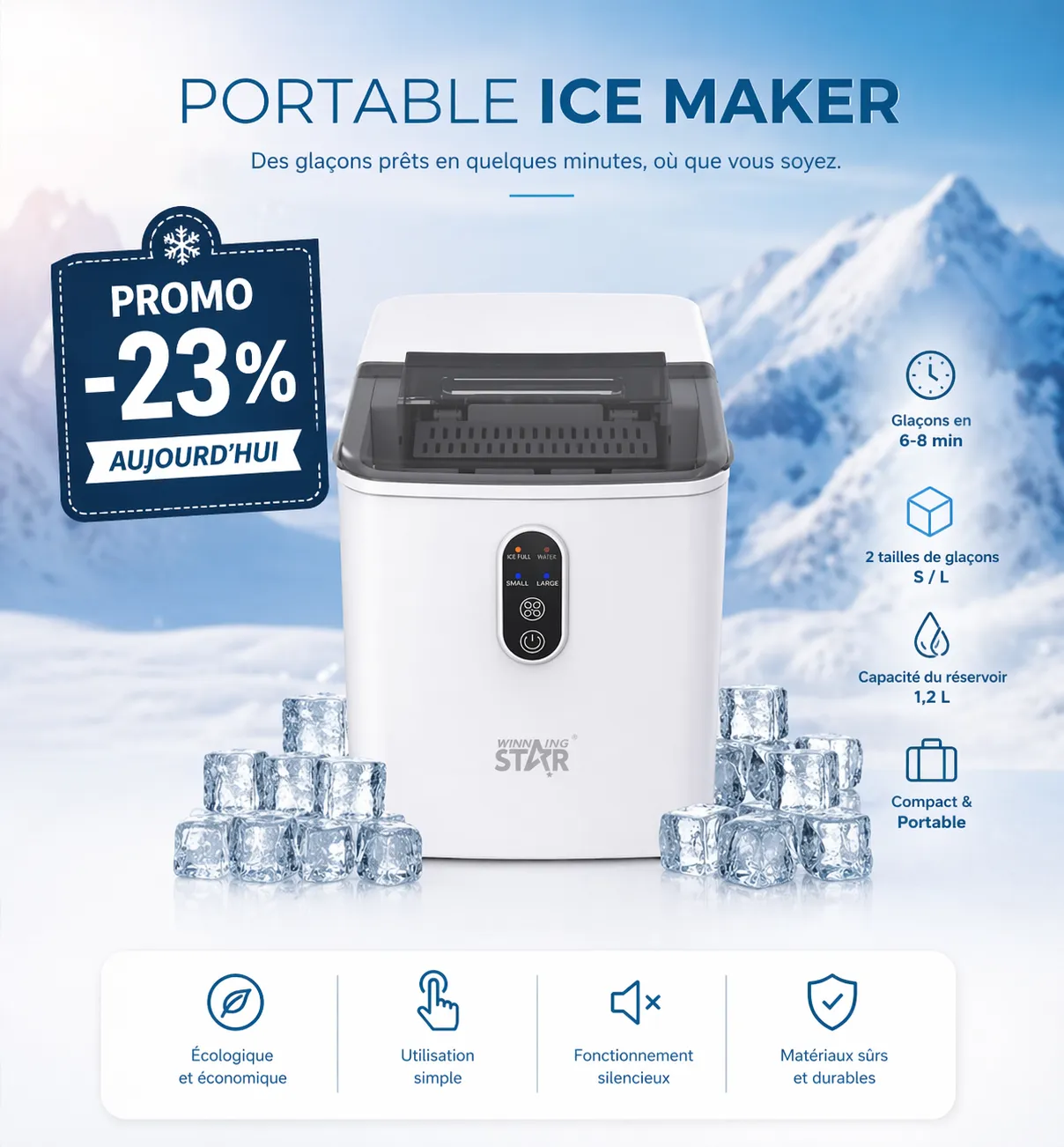 MACHINE A GLACE PORTABLE: Glace MINUTE. Vie plus simple — vue 1