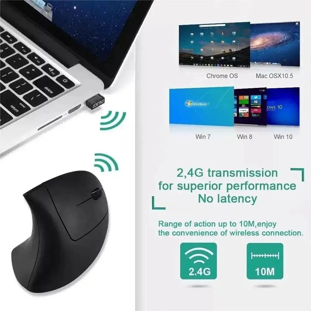 Souris Verticale Ergonomique Bluetooth Sans Fil - Confort et Performance — miniature 6