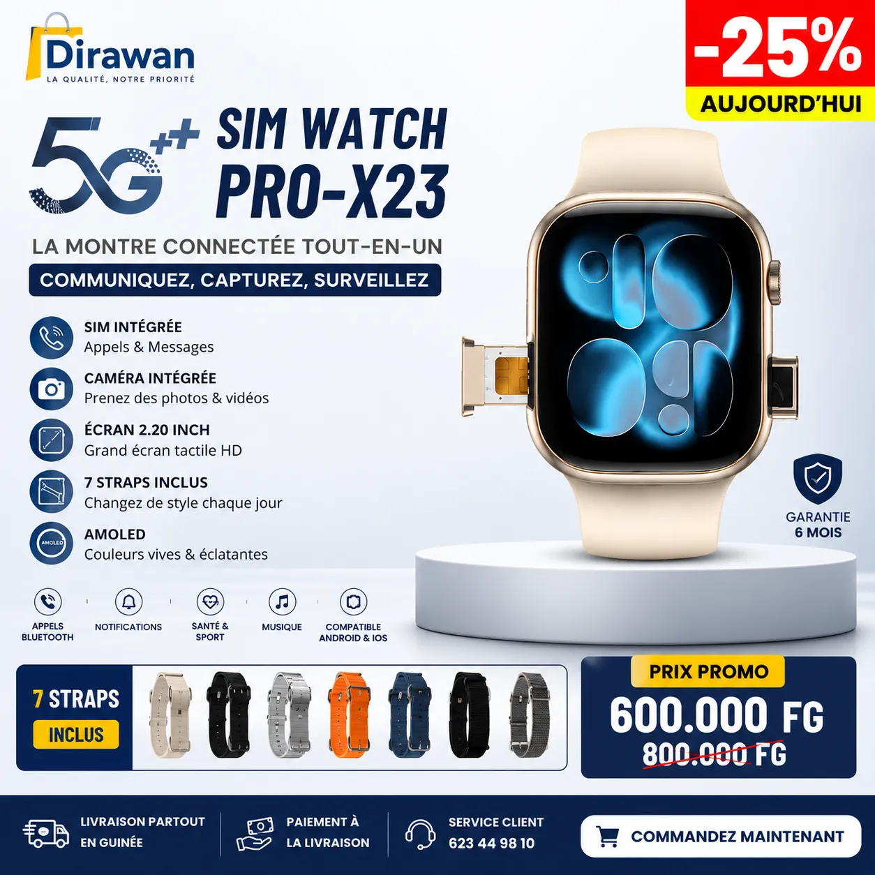 SIM WATCH PRO-X23 — La montre connectée tout-en-un — vue 1