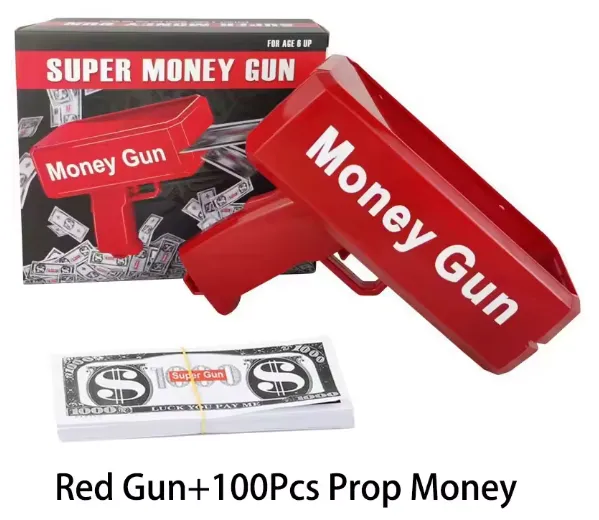 Pistolet à Billets Money Gun Rouge – Effet Show Instantané — miniature 2