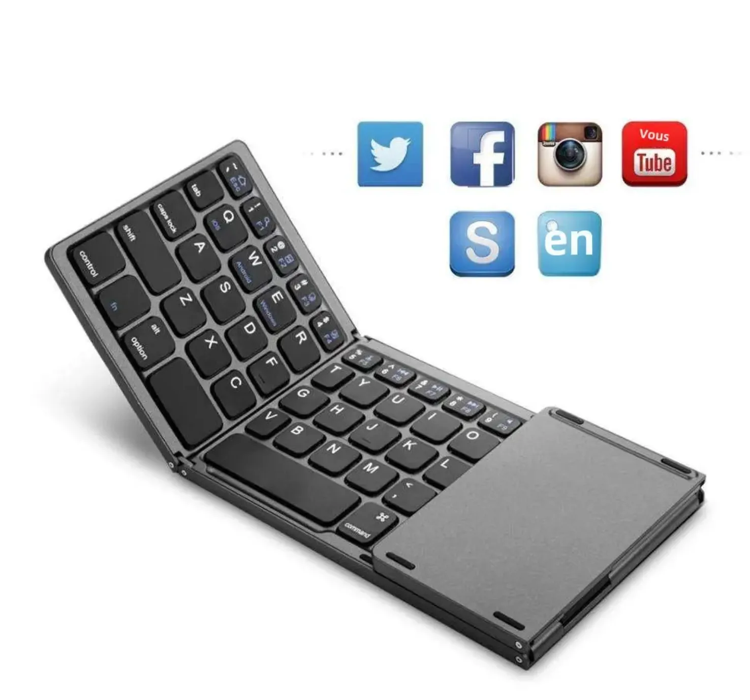 Clavier Bluetooth Pliable avec Touchpad Intégré — miniature 5