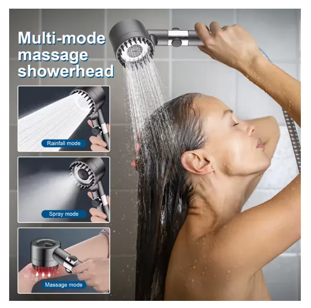 Pommeau de douche massant turbo haute pression à 3 modes — miniature 3