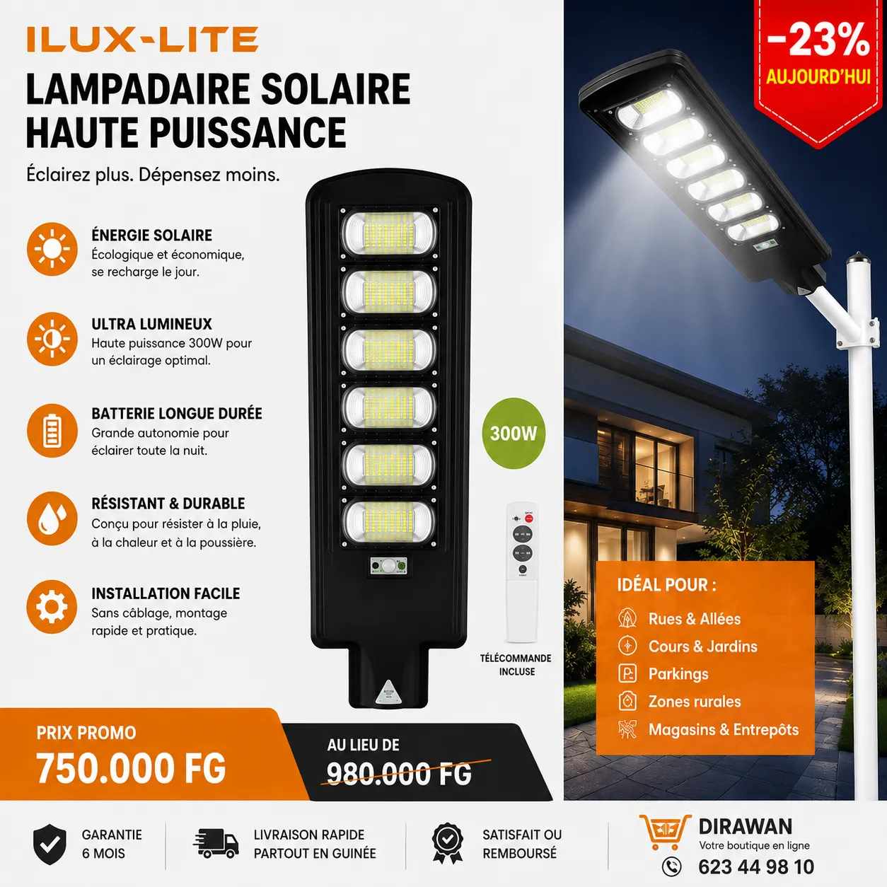 Lampe Solaire Haute Puissance ILUX-LITE 300W — vue 1