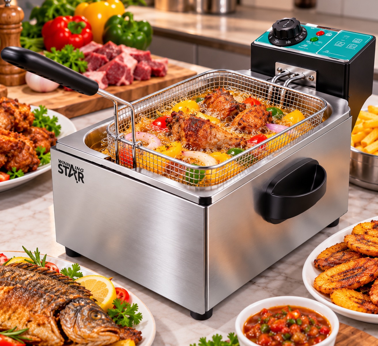 Friteuse Électrique WINNING STAR – Température Réglable, Panier Amovible pour des Fritures Croustillantes 🍟 — miniature 3