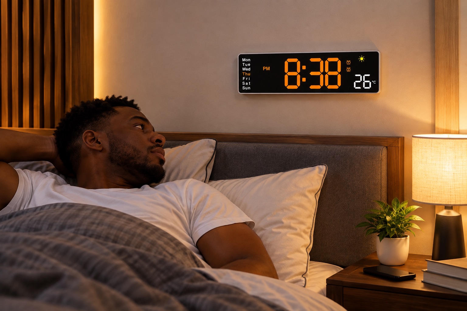 ⏰ HORLOGE MURALE NUMÉRIQUE LED SM-601 — miniature 2