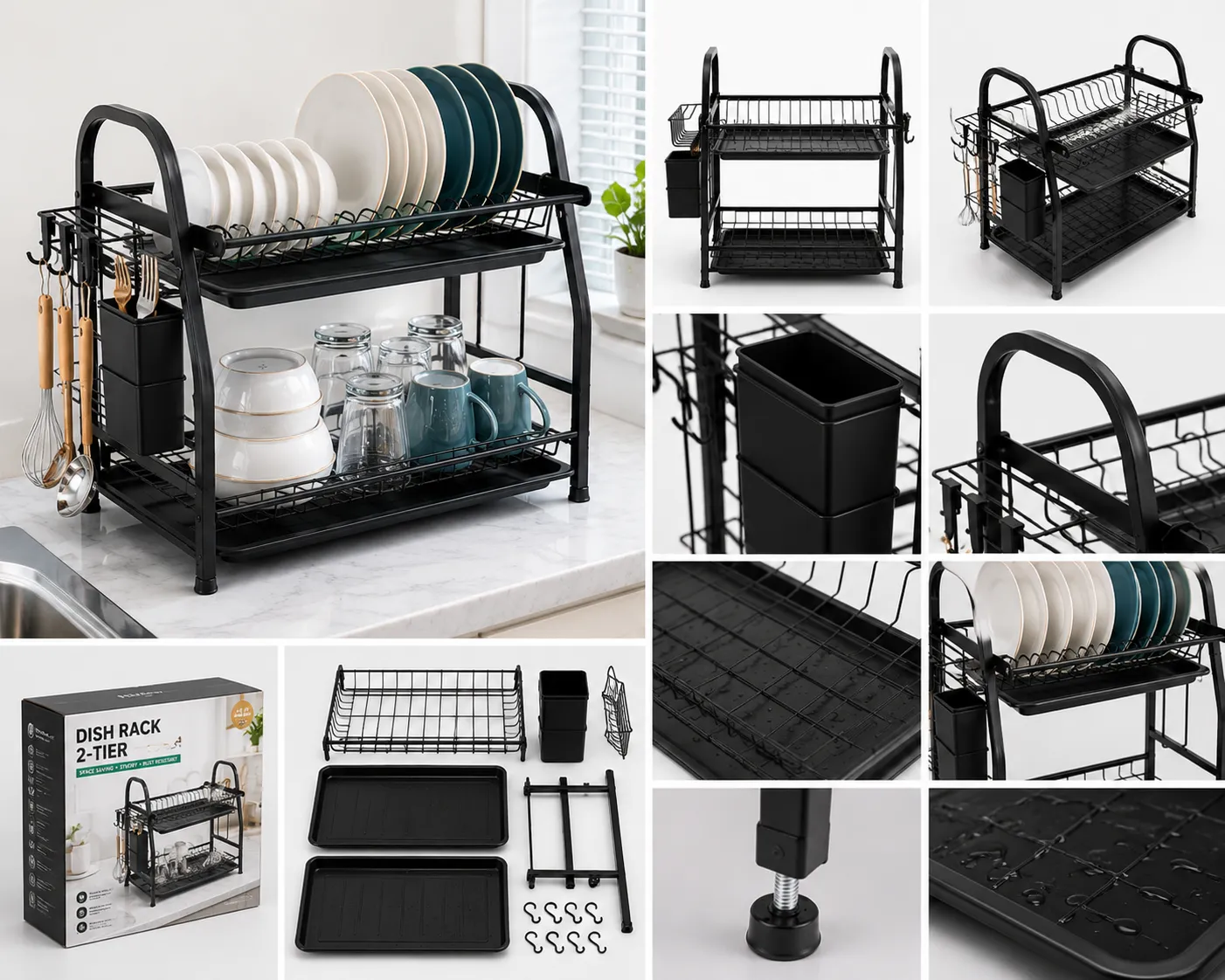 Égouttoir à Vaisselle 2 Niveaux Premium – La Solution Idéale pour une Cuisine Toujours Propre ! — miniature 2