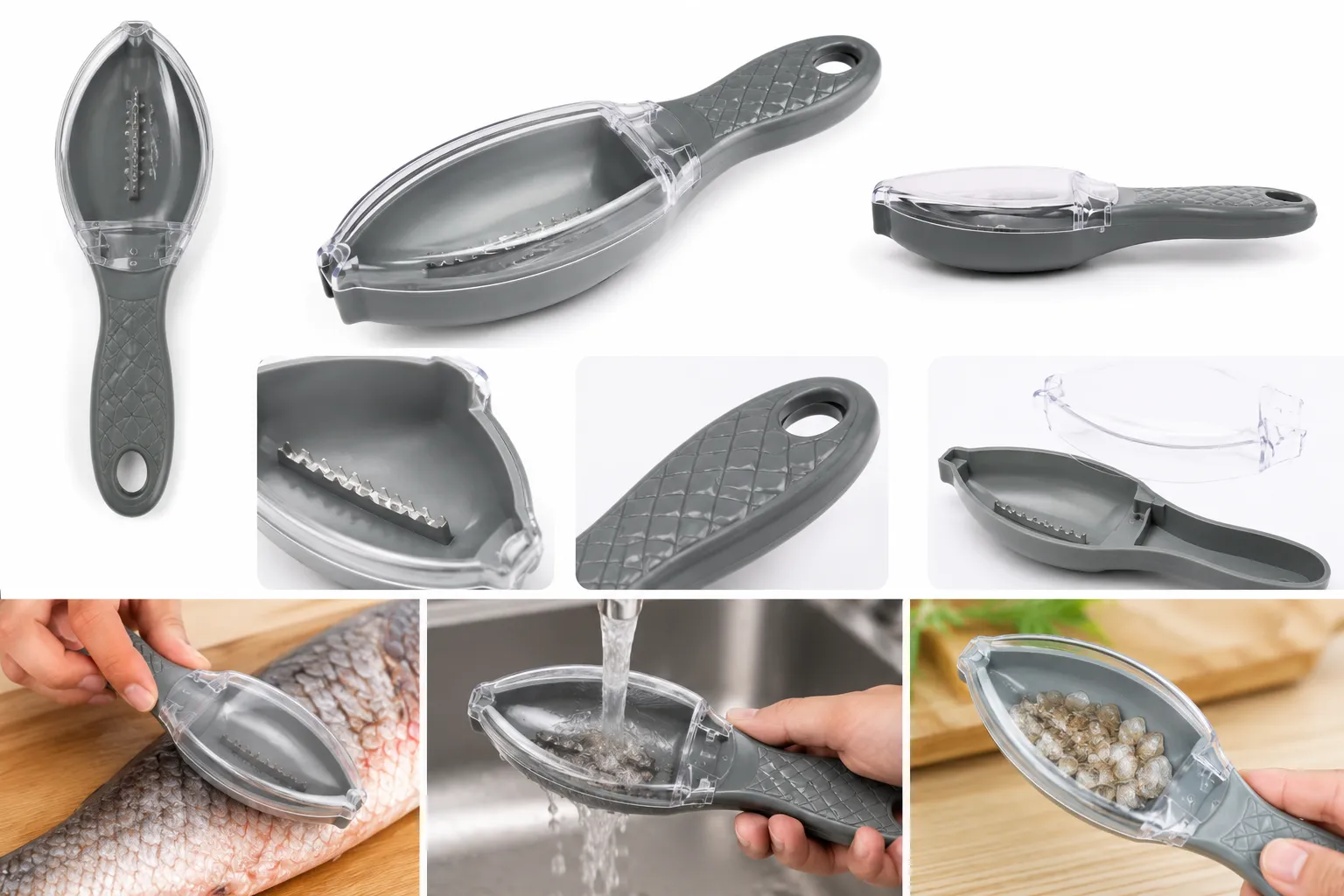Écailleur à Poisson avec Réservoir – Nettoyez votre poisson sans salir votre cuisine ! 🐟 — miniature 2
